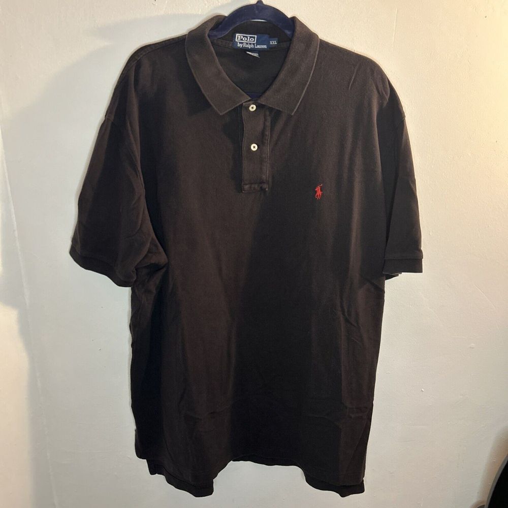 Polo‎ Ralph Lauren Shirt XXLarge Men's Short Sleeve Black Red Pony